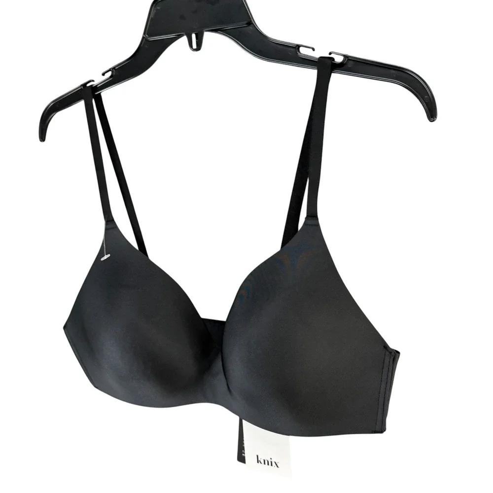 Knix Infinity Bra Womens XL Black Wireless Comfort Support Everyday Minimalist